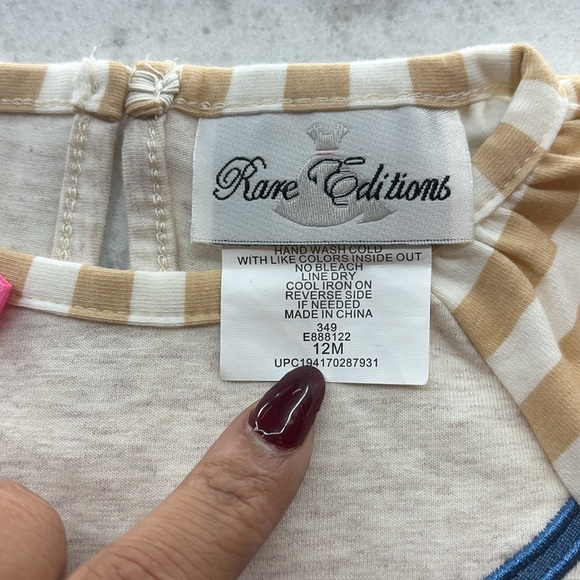 Striped Sloth Baby Top with Ruffle Hem - Picture 3 of 6